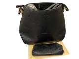 MARKED LOUIS VUITTON MONOGRAM EMPREINTE BLACK TOTE WITH MATCHING WRISTLET