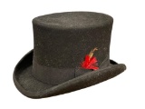 SCALA CLASSICS HANDMADE 100% WOOL FELT TOP HAT SIZE 7 1/8