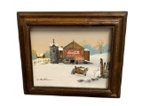 D. BAXTER SERIGRAPH ON CANVAS COCA-COLA FARM WINTERSCENE