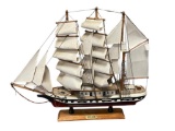 BELEM WOODEN MODEL THREE MAST SAILING SHIP MODEL WITH CLOTH SAILS
