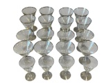 FOSTORIA BRIDAL BELL CUT CRYSTAL STEMWARE DISCONTINUED, PRODUCED FROM 1957-1973