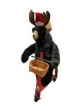 THE HEN HOUSE STUFFED ANIMAL BEAR ON WOOD RED RIDING SCOOTER