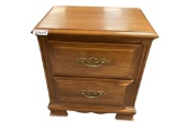 GENUINE SOLID EASTERN BIRCH WOOD TWO-DRAWER COMMODE
