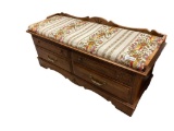VINTAGE LANE CEDAR CHEST BENCH WITH UPHOLSTERED BENCH CUSHION