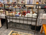 BRUSHED METAL QUEEN SIZE BED FRAME FEATURING TWISTED METAL DESIGN