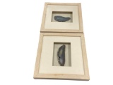 FOUR FRAMED GEODE SLAB ART PIECES