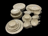 FIVE PIECE SERVICE FOR EIGHT MUSETTE PATTERN BY LENOX PORCELAIN CHINA SET