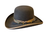 BEAVER BRAND HATS 5X FUR FELT COWBOY HAT SOLD BY OLD RED CARTER VIRGINA CITY, NEVADA SIZE 7 1/8