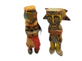 TWO KACHINA DOLLS FROM THE COLLECTION OF FRITZ SCHOLDER AND HIS GIRLFRIEND DONNA FULLER