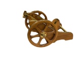 VINTAGE COUVOSIER COGNAC WOOD AND BRASS CANNON BOTTLE HOLDER