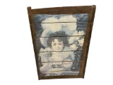 VINTAGE COCA-COLA VICTORIAN WOMAN WOOD ADVERTISMENT SIGN