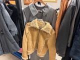 MEN'S WILSON'S LEATHER MAXIMA TANNED LEATHER FAUX FUR LINED JACKET AND LONDON GRAY TRENCH COAT