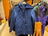 LADIES KRISTEN BLAKE DESIGNER BLUE COAT WITH HOOD