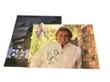 AUTOGRPAHED PHOTOGRAPHS OF LEGENDARY AMERICAN SINGER JOHNNY CASH AND COUNTRY SINGER GEORGE JONES