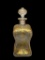 LATE 1800'S EUROPEAN HAND BLOWN PINCHED GLASS DECANTER WITH GILT ENCRUSTED LEAF DESIGN, WITH STOP...