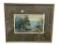 THE LATIMER SCHOOL ORIGINAL WATERCOLOR, POSSIBLY OF LAKE TAHOE, FRAME FROM BRUNDIDGE'S RENO, NV