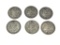SIX ASSORTED U.S. MORGAN SILVER DOLLARS
