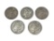 FIVE ASSORTED U.S. MORGAN SILVER DOLLARS