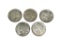 FIVE 1922 U.S. PEACE SILVER DOLLARS