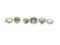 SIX STERLING SILVER FASHION RINGS FEATURING VARIOUS DESIGNS