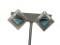 VINTAGE NAVAJO STERLING SILVER INLAID TURQUOISE, ONYX, AND SUGILITE CLIP-BACK EARRINGS
