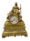 20TH CENTURY ANTIQUE EUROPEAN HUNTSMAN FIGURAL MANTLE CLOCK IN BRASS