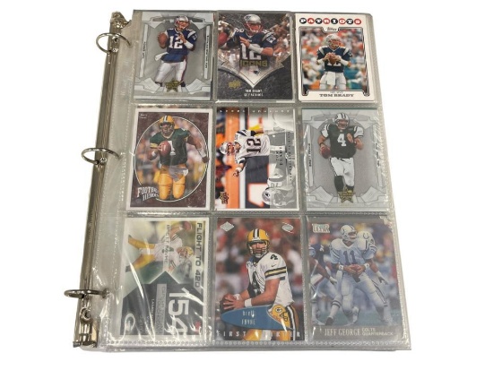 OVER 75 PLUS ASSORTED NFL FOOTBALL CARDS FROM THE 1980'S TO THE 2000'S BRETT FAVRE, TOM BRADY,