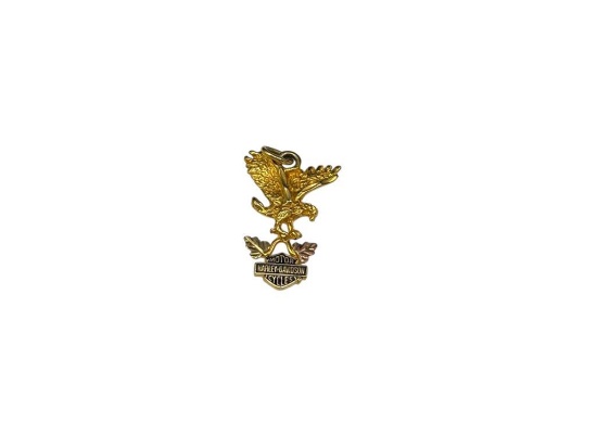 10K YELLOW GOLD HARLEY DAVIDSON MOTOCYCLES FLYING EAGLE PENDANT