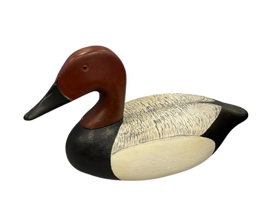HAND CRAFTED WOODEN CANVASBACK MALE DUCK DECOY NORTH AMERICA'S LARGEST DIVING DUCK