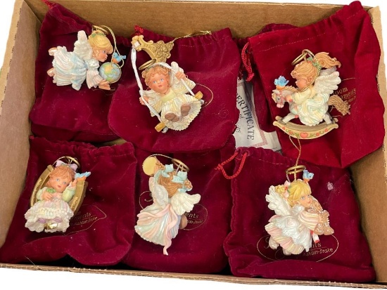 HEIRLOOM ORNAMENTS HOLLY DAY ANGELS ORNAMENT COLLECTION BY G.G. SANTIAGO 12 TOTAL