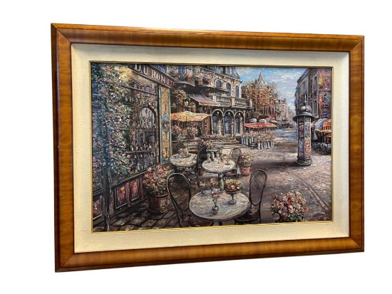 VADIK SULJAKOV RUSSIAN ARTIST IMPRESSIONISTIC STYLE ARTIST PROOF TITLED "RUE LE POTIER" FRENCH SC...