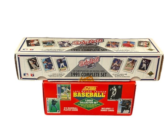 1991 UPPERDECK AND 1992 SCORE MLBBASEBALL CARD SETS