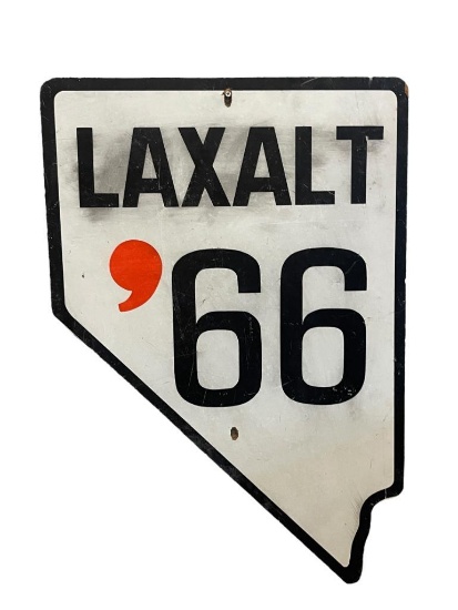 "LAXALT '66" GOVERNOR OF NEVADA PAUL LAXALT POLITCAL STATE OF NEVADA HARDBOARD SIGN