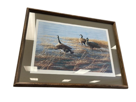 MARK PERRY "EVENING STRETCH" CANADA GEESE SIGNED AND NUMBERED PRINT