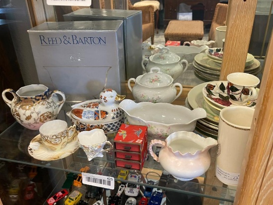 ASSORTED COLLETIBLE PORCELAIN EUROPEAN TABLEWARE, UNIVERSITY OF NEVADA MUG, AND MORE