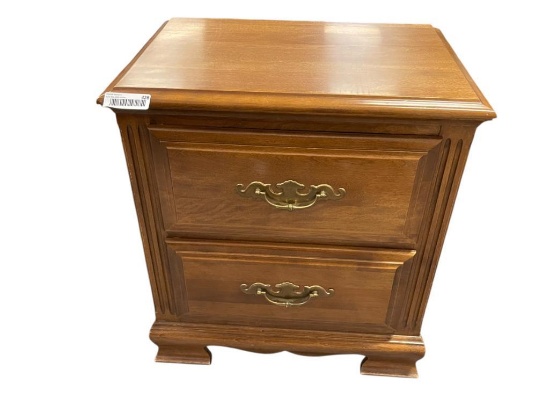 GENUINE SOLID EASTERN BIRCH WOOD TWO-DRAWER COMMODE