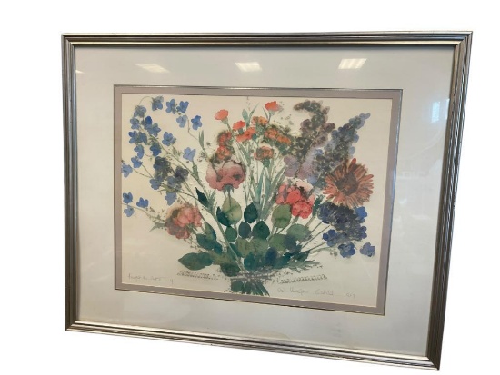 MARGARET BEDELL "FORGET ME NOT II" WATERCOLOR