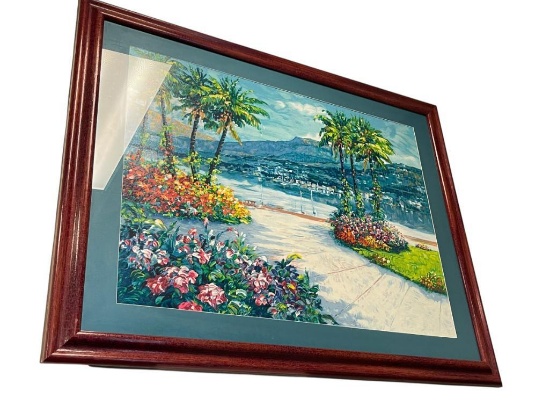 ALEX PEREZ "VILLAGE VIEW III" EMBELLISHED SERIGRAPH ON PAPER