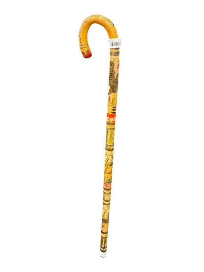 MADE IN MEXICO CARVED WOOD AND HAND PAINTED WALKING STICK CANE