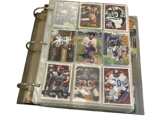BINDER FULL OF NFL FOOTBALL SPORTS CARDS INCLUDING CARDS FROM THE 1990'S AND 2000'S