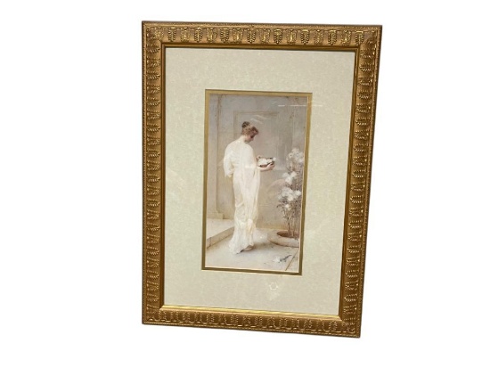 "DIVINELY FAIR" PRINT BY HENRY THOMAS SCHAFER IN GILT FRAME