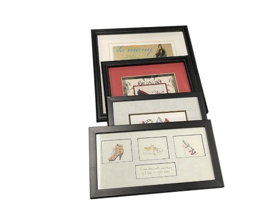 FIVE WOMANS SHOE FASHION / SHOPPING DECOR PRINTS