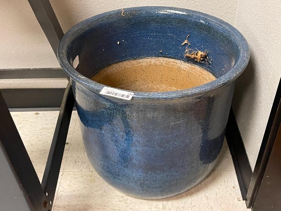 LARGE BLUE CLAY PLANTER POT