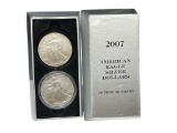 2007 AMERICAN SILVE EAGLE SET FEATURING TWO 2007 AMERICAN SILVER EAGLES