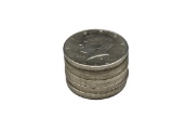 SEVEN 1964 U.S. KENNEDY SILVER HALF DOLLARS AND THREE 1965-1969 U.S. KENNEDY HALF DOLLARS