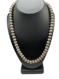 VINTAGE NAVAJO PEARLS STERLING SILVER BEAD NECKLACE