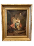 CIRCA 1800'S ORIGINAL OIL ON CANVAS EUROPEAN PAINTING ON CANVAS FRAME BY J.O. KRUMBHOLZ