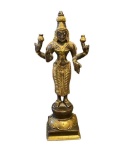 VINTAGE BRONZE AND BRASS HINDU GODDESS LAKSHMI MINITAURE DEEPALAKSHMI SCULPTURE