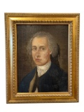 ANTIQUE PORTRAIT ON BOARD MASONIC PAINTING OF 
