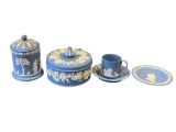 WEDGWOOD ENGLISH BLUE AND WHITE JASPERWARE CERAMICS